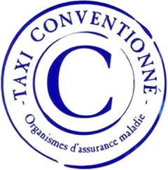 Macaron officiel « Taxi conventionné — organismes d'assurance maladie »